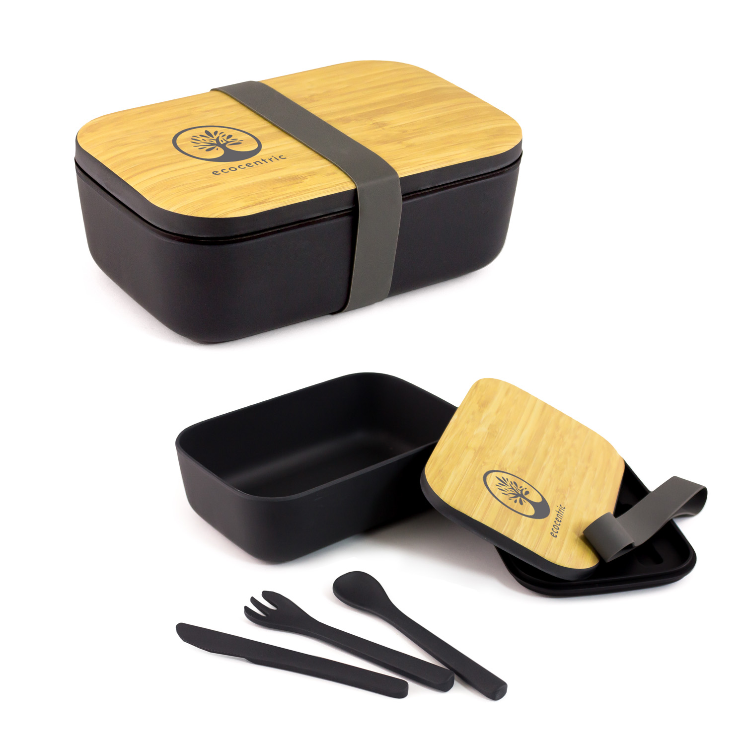 Bamboo Lid Lunch Box + Cutlery Set - All About Promo